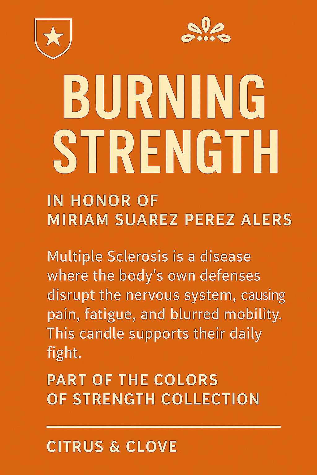 Burning Strength Scented Candle, Motivational Gift, Home Decor, Aromatherapy, Relaxation